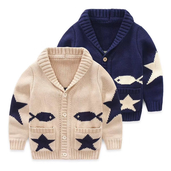 Autumn Kids 2 colors cardigan coat boy sweaters Baby Boys girls single-breasted jacket outer wear