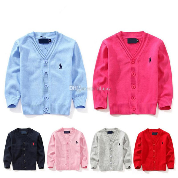 2020 Fashion New Kids Sweater Autumn Children Polo Sweater Cardigan Coat Baby Boys Girls single-breasted jacket Sweaters outer wear 871-d