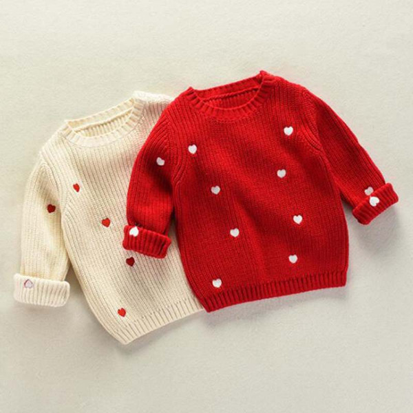 New Product Fashion Children Baby Girl Sweater Kids Love Printing Sweater Autumn Winter Girls Knitted Top Clothes