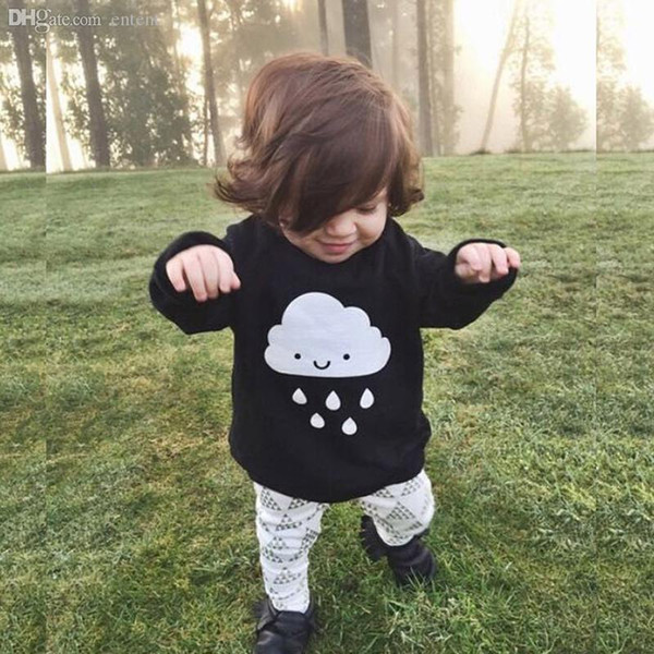 Wholesale-Bobo Choses 2016 Fashion Baby Boys Girls Knitted Sweaters Clothes Cloud Rain Black Sweaters High Quality Baby Sweaters Clothes