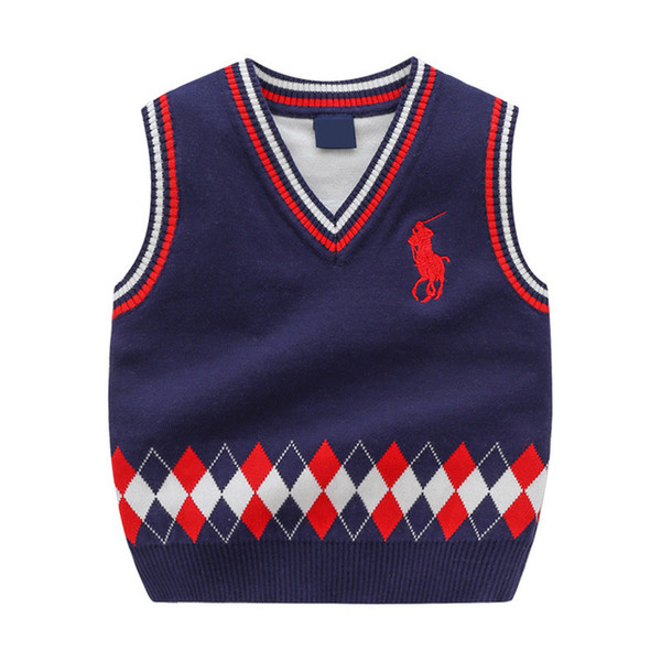 2019 High Quality Fashion New Brand kids Sweater baby clothes Spring/autumn/winter Boys And Girls Children polo outerwear Sweaters vest