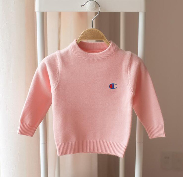 Autumn and winter new children's sweater men and women baby long-sleeved pullover shirt bottoming letters embroidery children's sweater