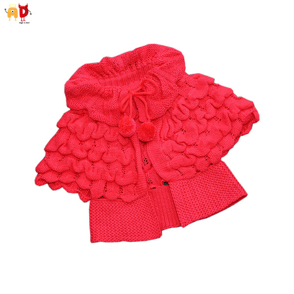 good quality Lovely Baby Girls Sweaters Vest Toddler Girls Sweater Cloak Babies Coat Jacket Children's Clothing Winter Clothes 12M-3Y