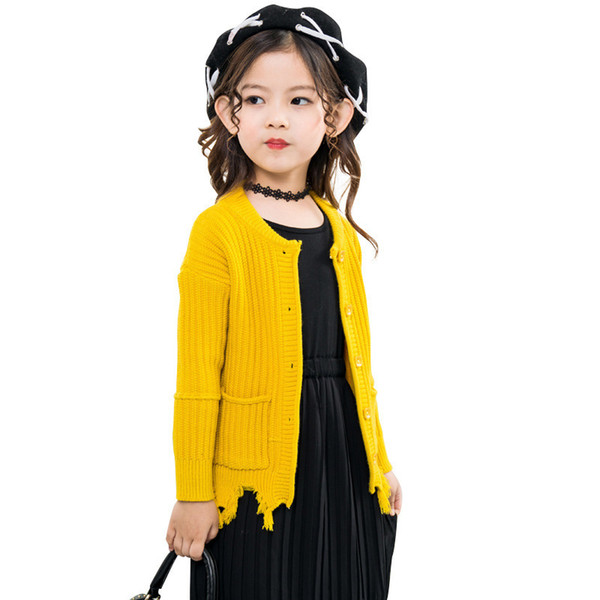 Casual Kids Clothes Sweater For Girls Autumn Winter Girls Sweater Long Sleeve Knitting Sweater Coats Clothing Children Cardigan