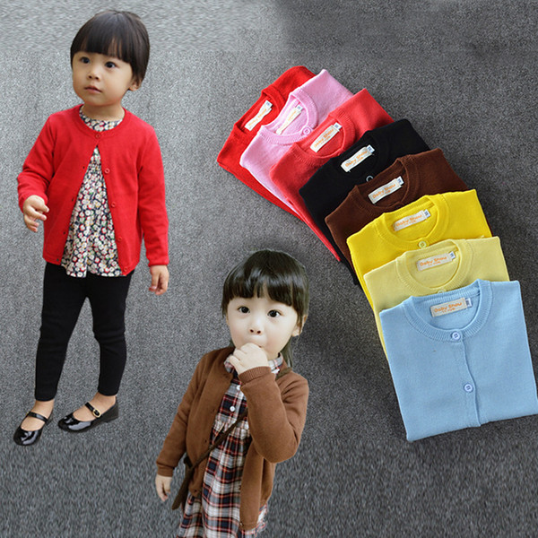 Candy Color Kids Cardigan Sweaters Baby Boys Girls Spring Autumn Outerwear Coat Baby Knit Cardigan Sweater