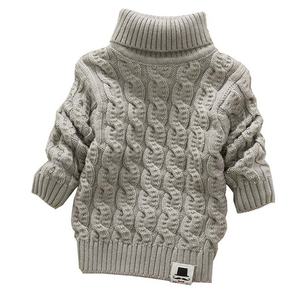 Boys Girls Turtleneck with Beard Label Solid Baby Kids Sweaters Soft Warm Sueter Infantil Autumn Winter Children's Sweater Coats