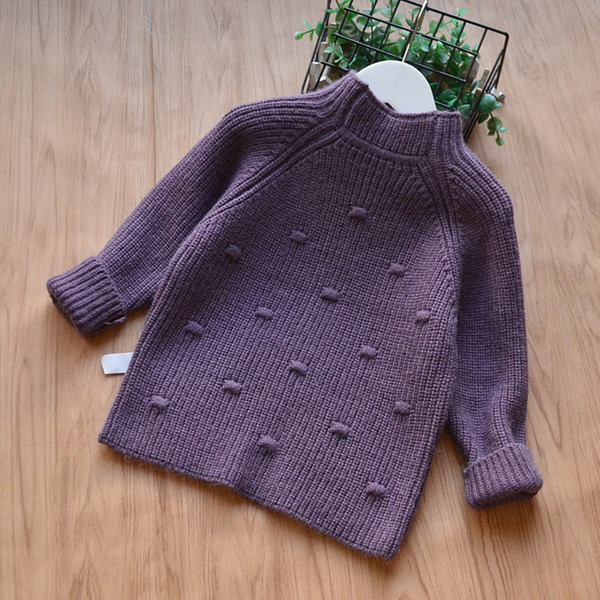 Christmas Girl Knitted Dots Pullover Baby Girl Fashion Knitting Sweaters Children Winter Long sleeve Outtwear