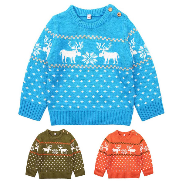 Christmas Baby Knitted Sweater Newborn Infant Toddler New Year's Sweater Child Kids for Boys Girls B0016 Spring Autumn 3 Colors