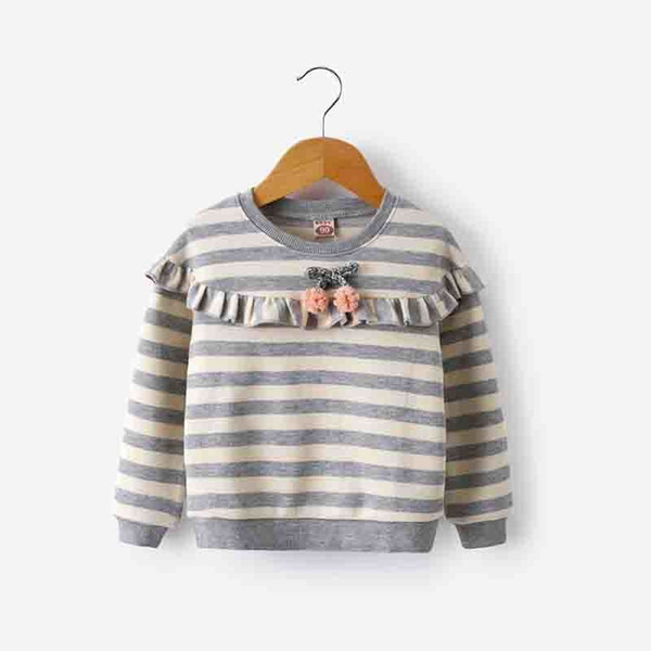 good quality 2019 Baby Children Clothing Girls Fashion Stripe Knitted Sweater Kids Spring Autumn Cotton Outer Wear Girl Pullover