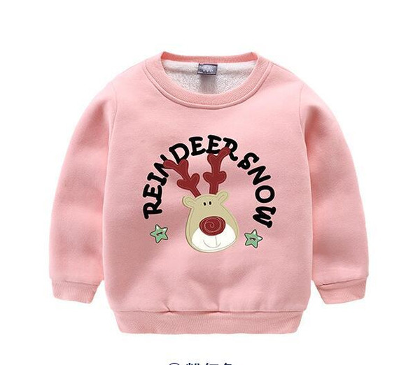 JJ+2018 new cartoon design children's winter wear plus velvet sweater baby boy's warm clothes factory price direct selling