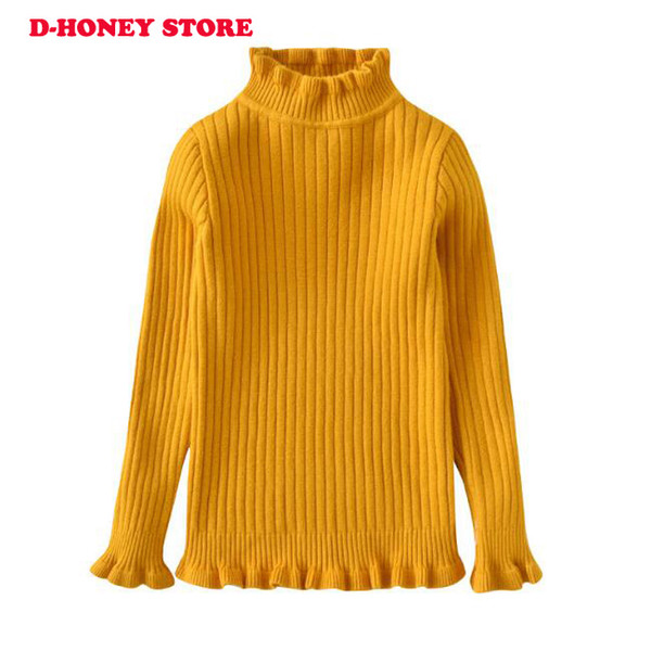 2018 New Baby Children Clothing Girls Candy Color Knitted Sweater Kids Spring Autumn Cotton Outer Wear Girl Pullover