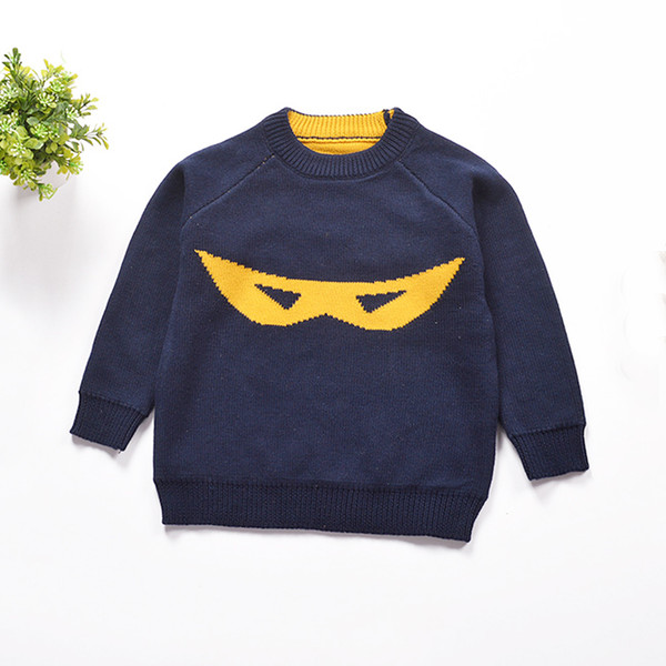 New Fashion Children Cartoon Batman Cotton Long-Sleeve Sweater Knit Soft Kid's Tops Blouses Sweater Cute Pattern Boys Sweater