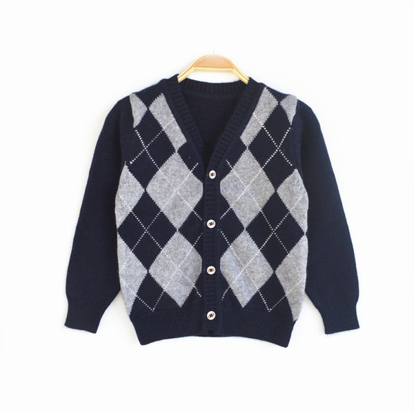 Children Sweater Korean Edition Cashmere Thickening Keep Warm Boys Sideric V Collar Autumn And Winter Tide jakeds Cardigan