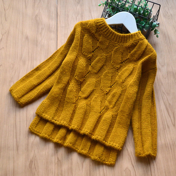 Winter Girl Knitting Woolen Sweaters Kids Clothing Knitted Long Sleeve Jumper Pullover Children Christmas outwear