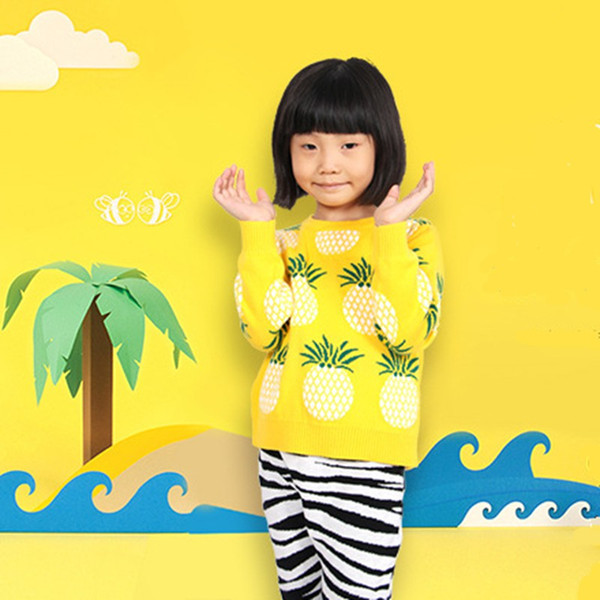 Autumn Winter Fashion Cardigan Kids Clothes Pineapple Patterns Sweater Children Long Sleeve Knitting Baby Boy Girl Sweaters Toddler Clothing