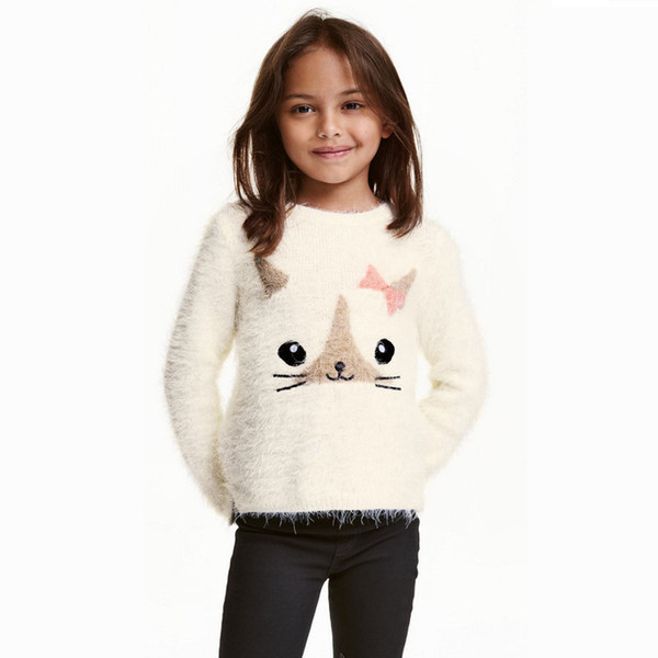 2017 Autumn Cute Boat Neck Sweaters Children Clothing Long Sleeves Children's Outerwear Baby BrightKnitted Sweater