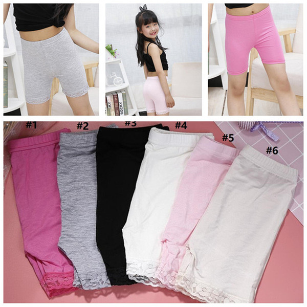 Summer Shorts Girls Safety Render Pants Baby Kids Elastic Safety Panties Underwear Lace Short Tights Leggings Anti-alight Shorts Cheap E3303