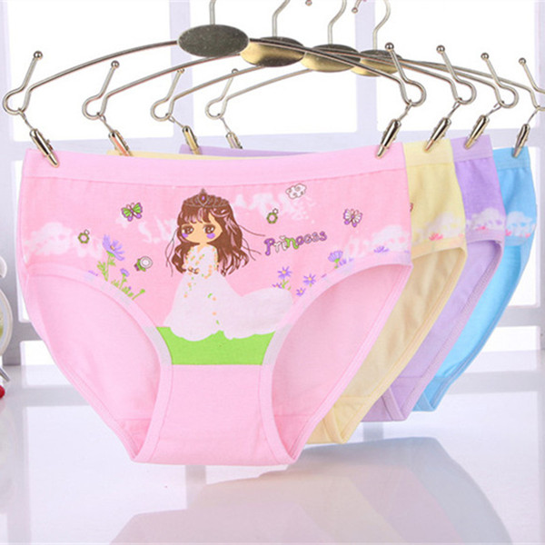 Girls briefs cotton children's baby underwearr printed cotton breathable cute cartoon students briefs Cute girls short pants free shipping