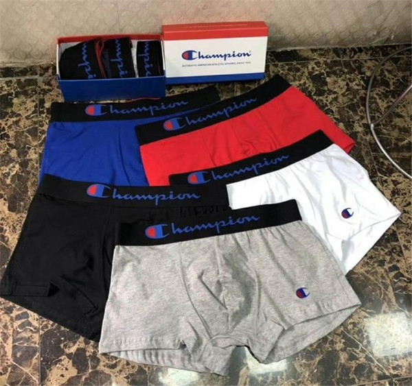 Men Champions Underwear Breathable Cotton Boxers Men's Underpants Shorts Letter Design Cuecas U Convex Short Pants High Waist Boxers 2020