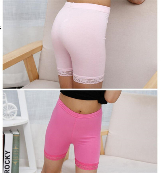 100-150cm Kids Modal Shorts Girls Safety Pants Baby Kids Dress Safety Panties Underwear Lace Short Tights Leggings Anti-alight Shorts E3303