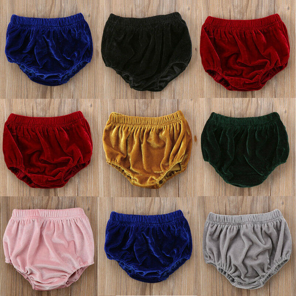 Cute Baby Infant Girl Velvet Bloomer Shorts Pants Bottoms Ruffle Dress Underwear