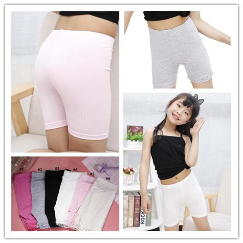 Baby Girls Modal Shorts Summer Pants Leggings Dress Safety Panties Underwear Lace Short Tights Underpants Anti-alight Clothing DHL E3303