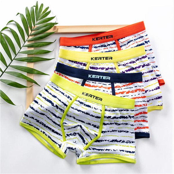 Boys Panties Boxer Cotton Panties For Children Boxers For Boys Cartoon Stripe England Europe And America Printing Letter Fashion Boy Underw