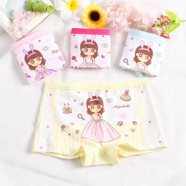 4Pcs Cotton Panties Girls Kids Short Briefs Children Underwear Child Cartoon Shorts Underpants Girl Panties