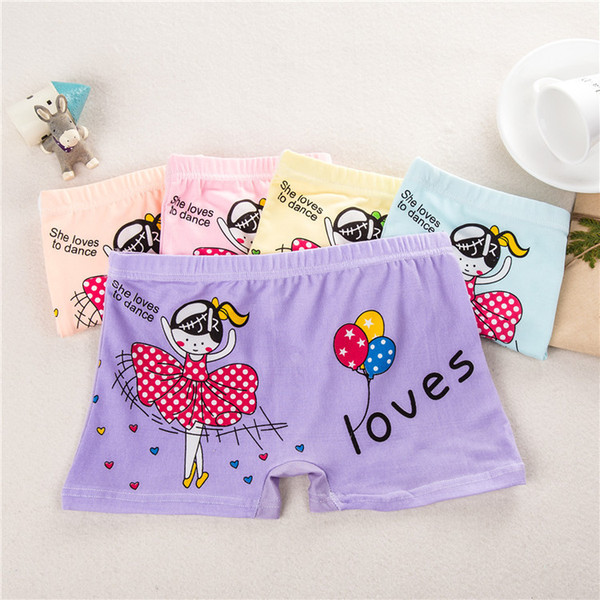 4pcs/lot Children Underwear New Girl Boxer Lover 3-10 Year Kids Baby Cartoon Panties Girl Underwear