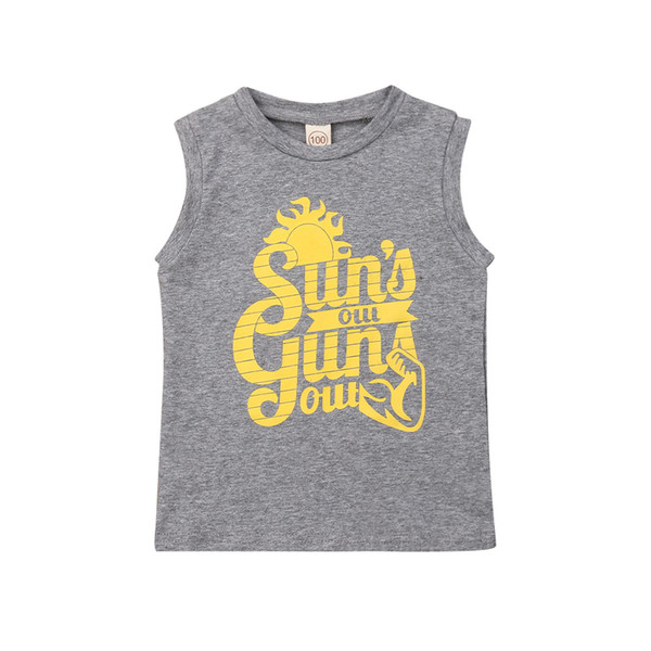 Newest Toddler Kids Baby Boys Girls Sun's Out Guns Out Tank Top T-shirt Blouse Tops Dropshipping