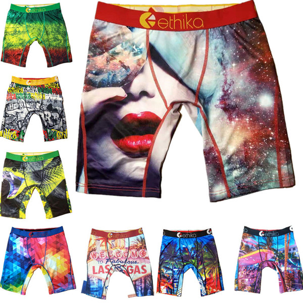 15 Colors Ethika Unisex Technical Underwear Women Men Quick Dry Sport Short Boxer Beach Swim Trunks Pants Graffiti Short Leggings A120301