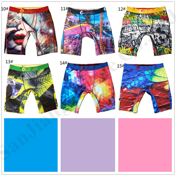 Women Men Ethika Technical Underwear Quick Dry Sport Short Boxer Trunks Pants Graffiti Red Lip Snake Print Short Leggings 15 Colors A120301