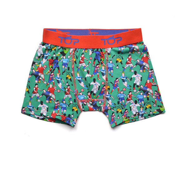 Spain brand boys football pattern trunk boxers kids shorts child panties pure cotton pants children underwear teenage briefs 5Pieces/Lot