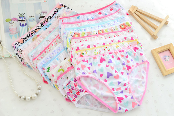 Children panties cartoon baby Girls Briefs panties brief 12pcs/lot soft children kids girls floral bottoms pants briefs shorts underwear