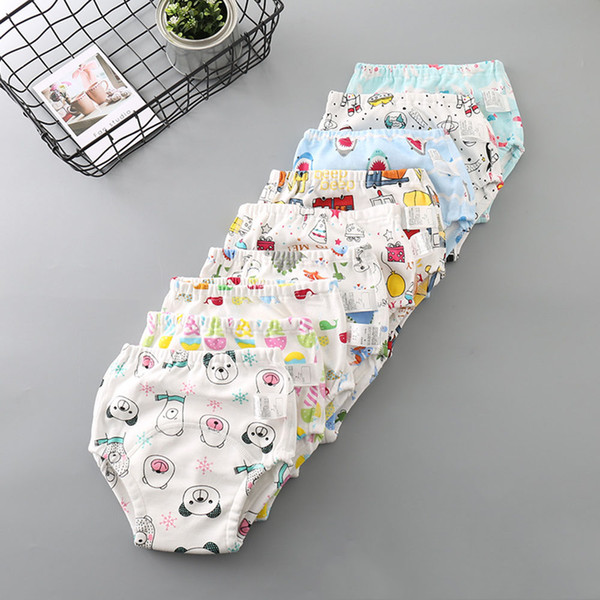 9 Colors Cartoon Baby Training Pants Waterproof Diaper Pant Potty Toddler Breathable Panties New Underwear Reusable