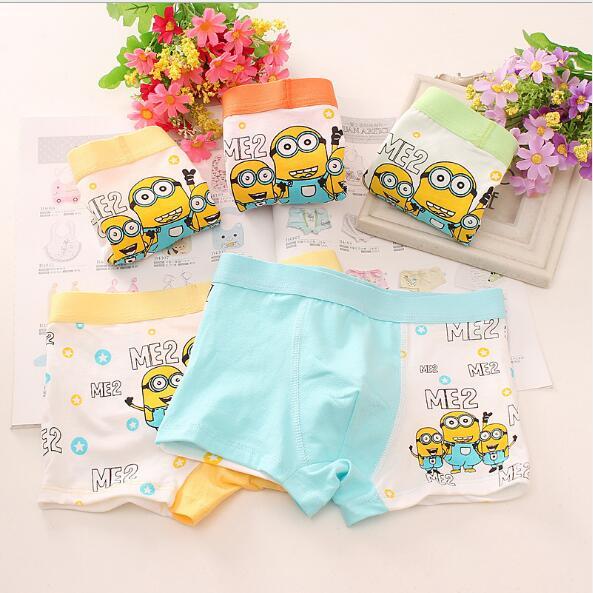 kids Panties 2018 new arrival baby kids cute Cartoon small yellow people printing kids boys underwear high quality cotton shorts 4 colors