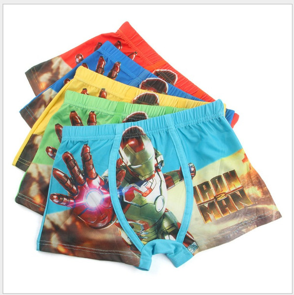 free shipping baby underwear boy boxers shorts cartoon Iron Man printed Panties lovely design 5 pics a lot wholesale 1-051x8