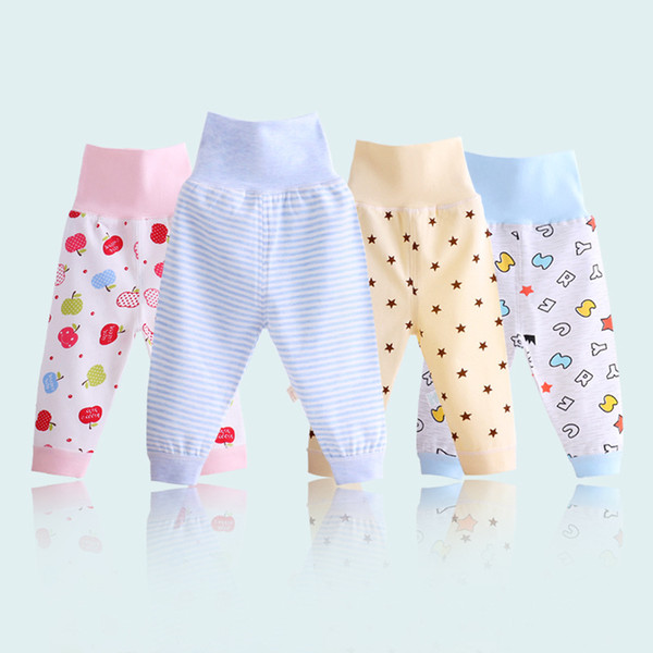 Children's Solid Color Trousers Baby High Waist Can Open Protect Belly Pants Trousers Colored Cotton Underwear