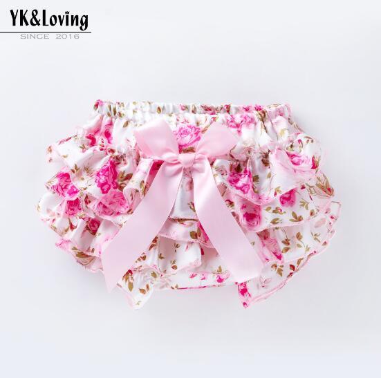 Infant Girl Flower Printed Short PP Pants 0-24M Little Kids Girls Pants Cotton Floral Shorts Summer Outfits Pink