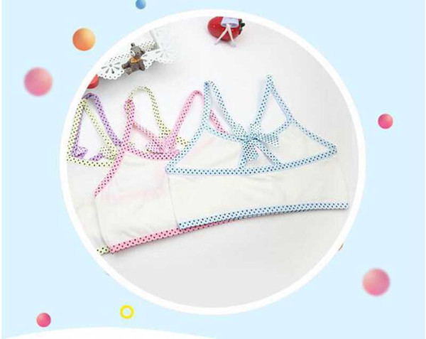 9-13T baby girls Lingerie vest Short student tie up bow tie bra Puberty Underwear Young girl bra Teenagers Student