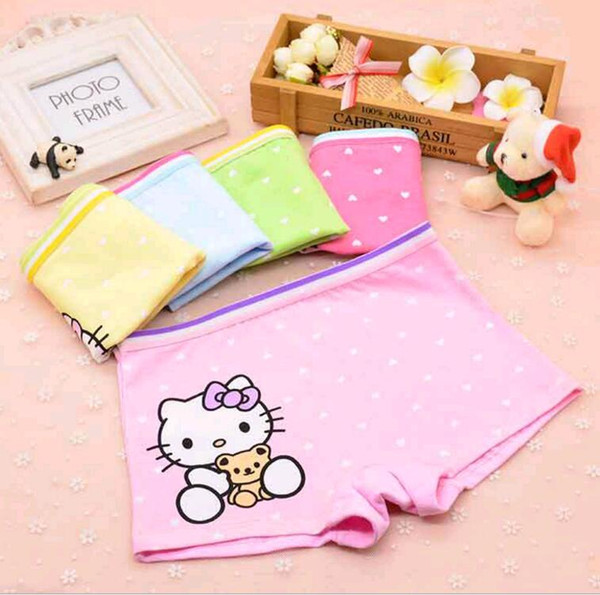 Cute Cartoon Kids Underwear Boxers Pure Cotton Comfortable Baby Panties Breathable Short Pants for Girls Wholesale