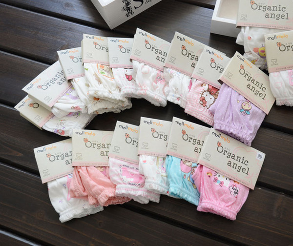 2017 kids underwear children underwear organic cotton pattern girls briefs panties baby cartoon pants with card pack NC011