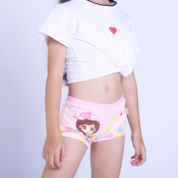 4Pcs/lot 2018 New Children Cotton Panties girls cute cartoon printed baby girls kids Underwear Boxer Briefs Panties