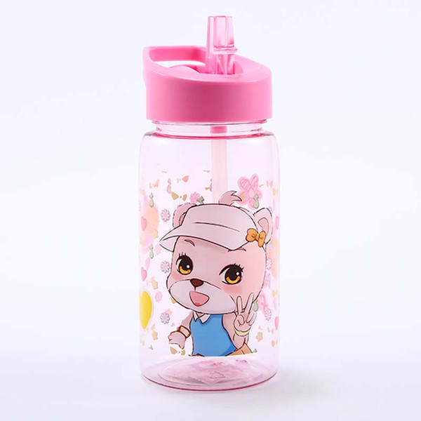 520ml Baby Bottle Silicone Children Learn Drink Cups Bouncing Cup Handles Straps Cartoon Baby Drinking Water Handle Bottle