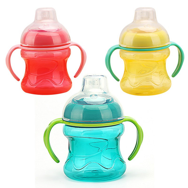 280ml Baby Cup Kids Children Learn Feeding Drinking Water Straw Handle Bottle mamadeira Sippy Training Cup Baby Feeding