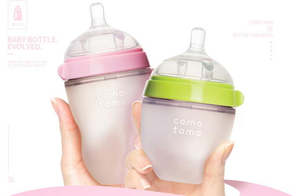 Hot Comotomo Baby Bottle Full Silicone Anti-Bloating Comotomo Baby Wide Caliber Silicone Bottle