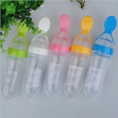 Baby Feeding Spoons Bottle Rice cereal milk bottle baby silicone squeeze food aid feeding device baby rice noodles feeding spoon