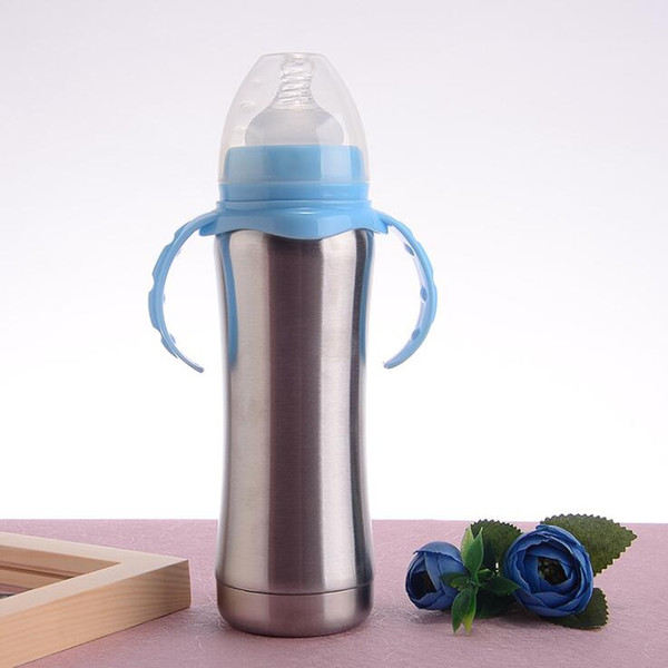 Kid Feeding Bottle Straw Cup Lid Pacifier Integrated Stainless Steel Baby Vacuum Cup Feeding Milk Bottle WY395Q