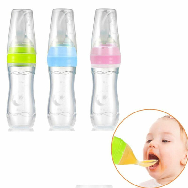 Portable Infant Nipple Pacifier Baby Feeding Tool Milk Bottle With Spoon Silicone Gel Bottles