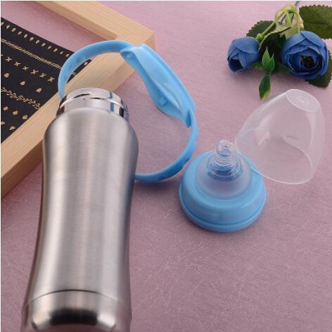 Baby Feeding Bottle Straw Cup Lid Pacifier Integrated Stainless Steel Baby Vacuum Cup Feeding Milk Bottle WY395